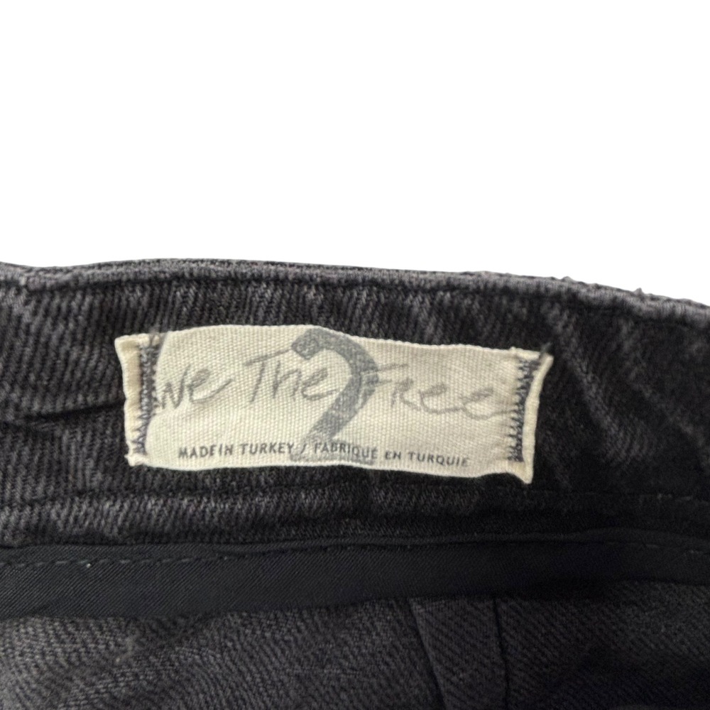 We The Free Free People Womens Size 2 Distressed Denim Midi Skirt Raw Hem NEW - Picture 7 of 14